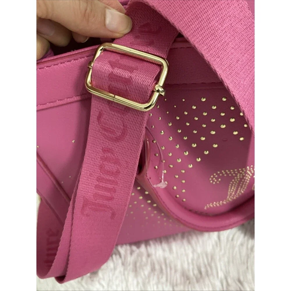 Juicy Couture Lovely Day Tote Crossbody Shoulder Bag Leather Purse Wallet Pink